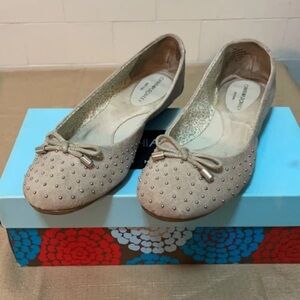 Sam Edelman Beige Studded Bow Flats